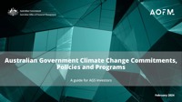 Australian Government Climate Change Commitments, Policies and Programs